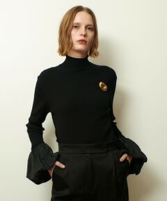 allureville / アルアバイル ニット・セーター | タフタバルーンスリーブコンビプルオーバー