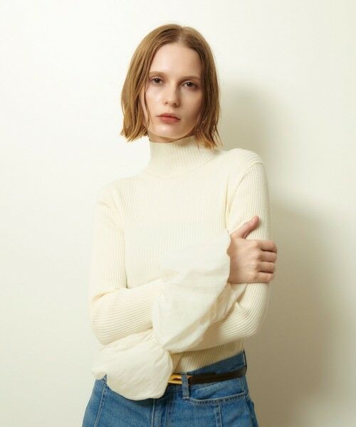 allureville / アルアバイル ニット・セーター | タフタバルーンスリーブコンビプルオーバー | 詳細1