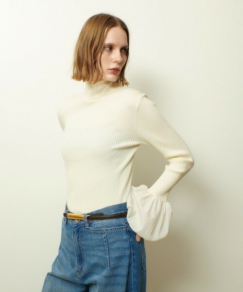 allureville / アルアバイル ニット・セーター | タフタバルーンスリーブコンビプルオーバー | 詳細3