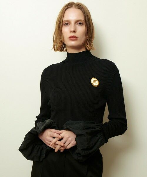 allureville / アルアバイル ニット・セーター | タフタバルーンスリーブコンビプルオーバー | 詳細12