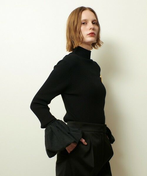 allureville / アルアバイル ニット・セーター | タフタバルーンスリーブコンビプルオーバー | 詳細13