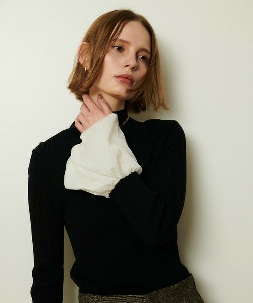 allureville / アルアバイル ニット・セーター | タフタバルーンスリーブコンビプルオーバー | 詳細21