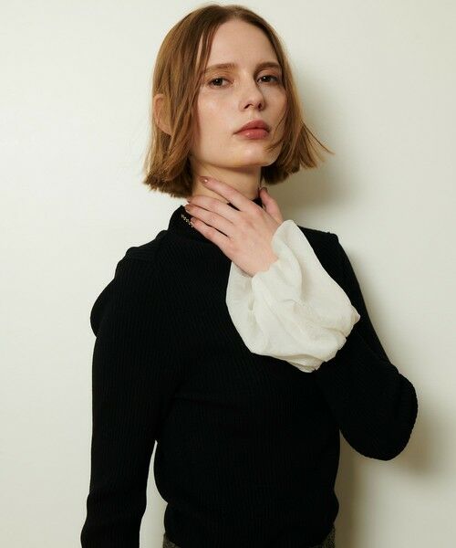 allureville / アルアバイル ニット・セーター | タフタバルーンスリーブコンビプルオーバー | 詳細22