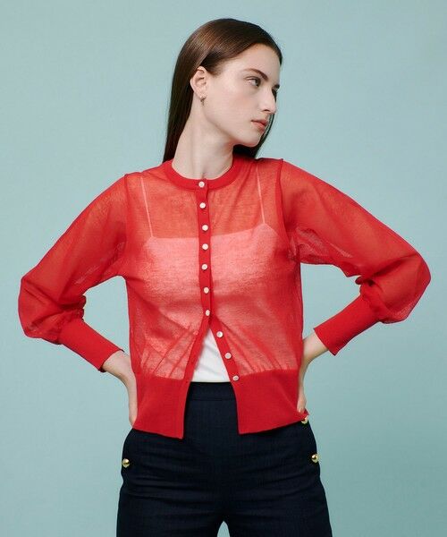 allureville / アルアバイル カーディガン・ボレロ | ◇ シアーラミー混カーディガン | 詳細4