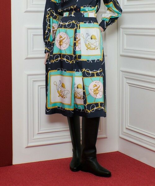 allureville / アルアバイル ミニ・ひざ丈スカート | 【LOULOU WILLOUGHBY】RATTIジョッキープリントスカート | 詳細12