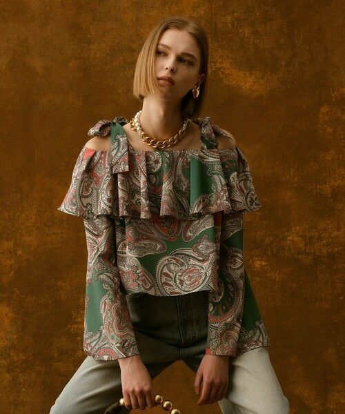 allureville / アルアバイル シャツ・ブラウス | 【LOULOU WILLOUGHBY】RATTIペイズリーオフショルブラウス | 詳細2