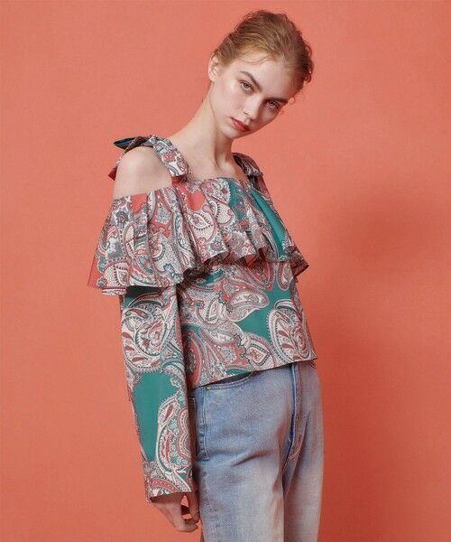 allureville / アルアバイル シャツ・ブラウス | 【LOULOU WILLOUGHBY】RATTIペイズリーオフショルブラウス | 詳細4