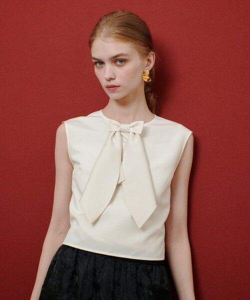 allureville / アルアバイル シャツ・ブラウス | 【LOULOU WILLOUGHBY】サテンリボンブラウス | 詳細1