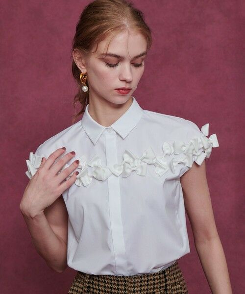 allureville / アルアバイル その他トップス | 【LOULOU WILLOUGHBY】メニーリボンシャツ(オフホワイト (02))