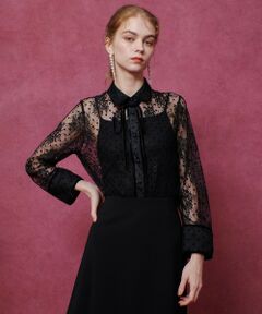 allureville / アルアバイル シャツ・ブラウス | 【LOULOU WILLOUGHBY】フロッキードットレースブラウス