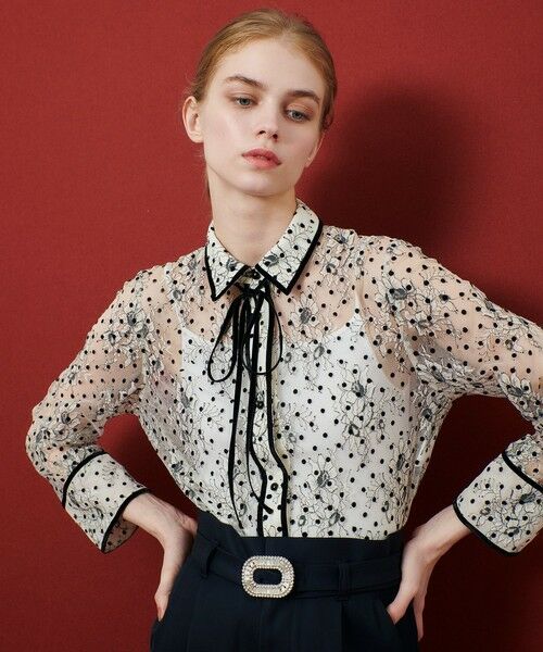 allureville / アルアバイル シャツ・ブラウス | 【LOULOU WILLOUGHBY】フロッキードットレースブラウス | 詳細2