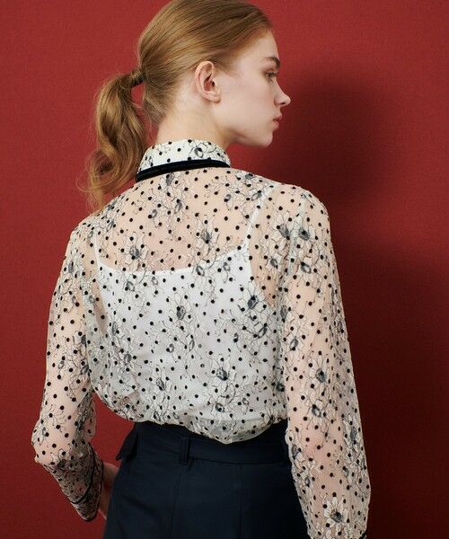 allureville / アルアバイル シャツ・ブラウス | 【LOULOU WILLOUGHBY】フロッキードットレースブラウス | 詳細3