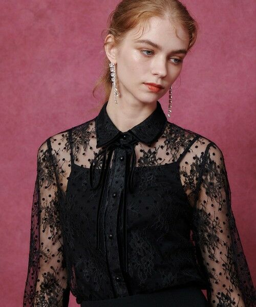 allureville / アルアバイル シャツ・ブラウス | 【LOULOU WILLOUGHBY】フロッキードットレースブラウス | 詳細13