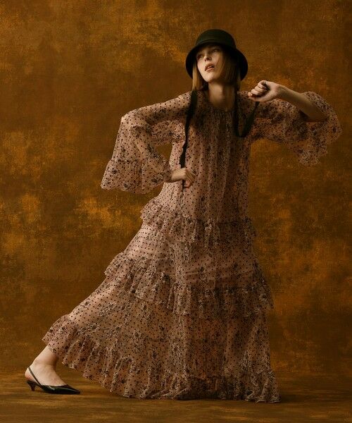 allureville / アルアバイル ロング・マキシ丈ワンピース | 【LOULOU WILLOUGHBY】フロッキードットレースワンピース | 詳細1