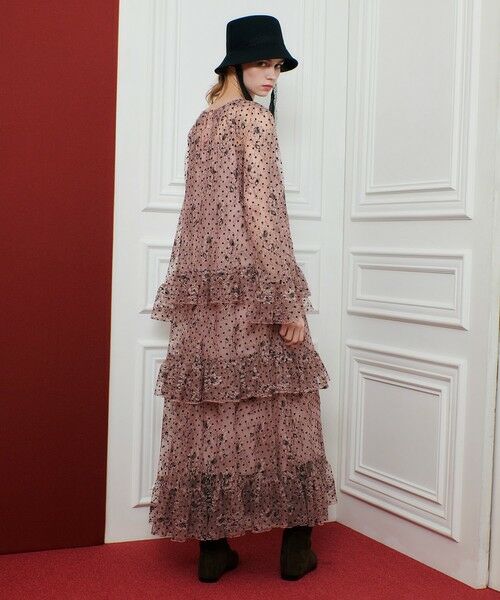 allureville / アルアバイル ロング・マキシ丈ワンピース | 【LOULOU WILLOUGHBY】フロッキードットレースワンピース | 詳細4