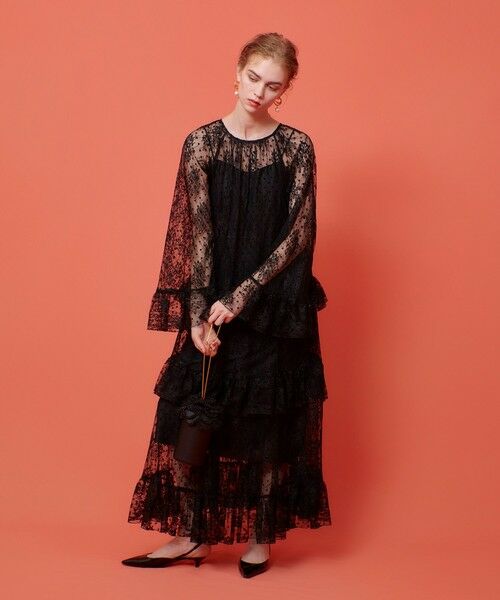 allureville / アルアバイル ロング・マキシ丈ワンピース | 【LOULOU WILLOUGHBY】フロッキードットレースワンピース | 詳細14