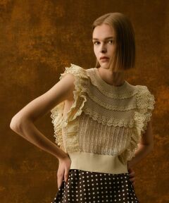allureville / アルアバイル ニット・セーター | 【LOULOU WILLOUGHBY】レースフリルニットプルオーバー