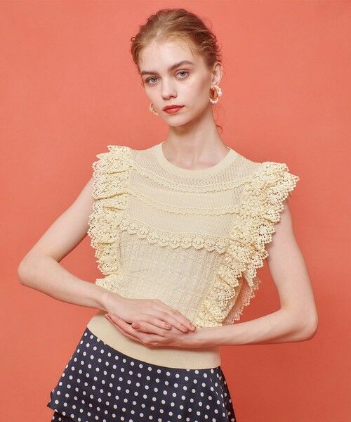 allureville / アルアバイル ニット・セーター | 【LOULOU WILLOUGHBY】レースフリルニットプルオーバー | 詳細3