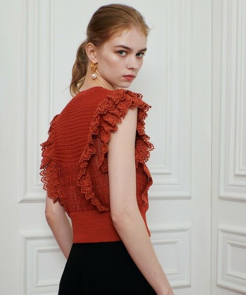 allureville / アルアバイル ニット・セーター | 【LOULOU WILLOUGHBY】レースフリルニットプルオーバー | 詳細10