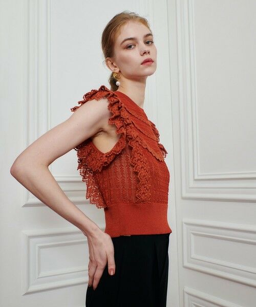 allureville / アルアバイル ニット・セーター | 【LOULOU WILLOUGHBY】レースフリルニットプルオーバー | 詳細9