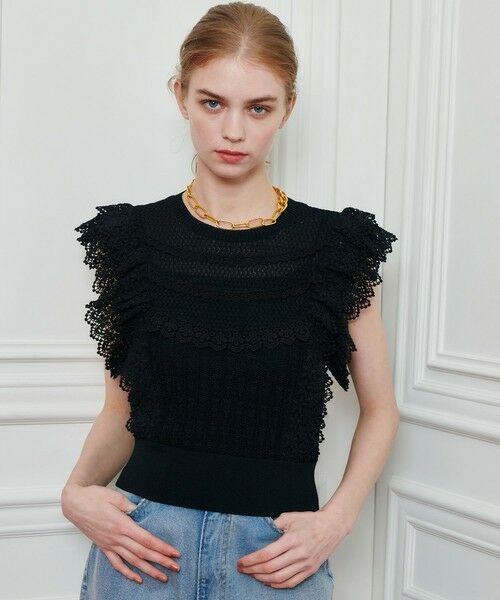 allureville / アルアバイル ニット・セーター | 【LOULOU WILLOUGHBY】レースフリルニットプルオーバー | 詳細16