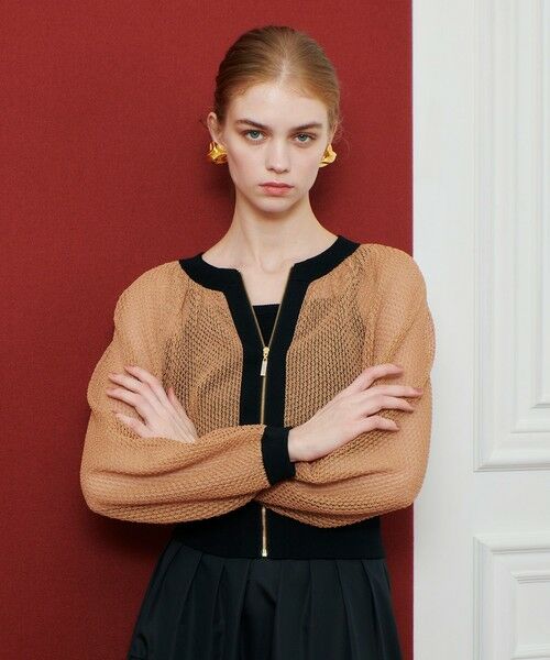 allureville / アルアバイル カーディガン・ボレロ | 【LOULOU WILLOUGHBY】柄編みニットブルゾン | 詳細7