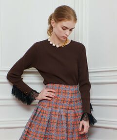 allureville / アルアバイル ニット・セーター | 【LOULOU WILLOUGHBY】スリーブヘムレースプルオーバー