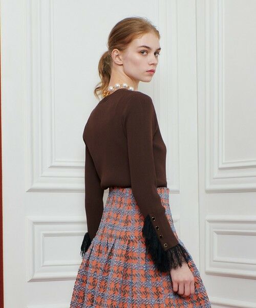 allureville / アルアバイル ニット・セーター | 【LOULOU WILLOUGHBY】スリーブヘムレースプルオーバー | 詳細12