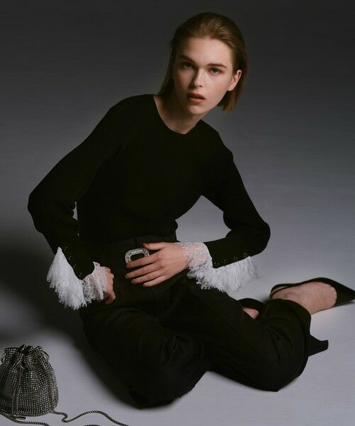 allureville / アルアバイル ニット・セーター | 【LOULOU WILLOUGHBY】スリーブヘムレースプルオーバー | 詳細18