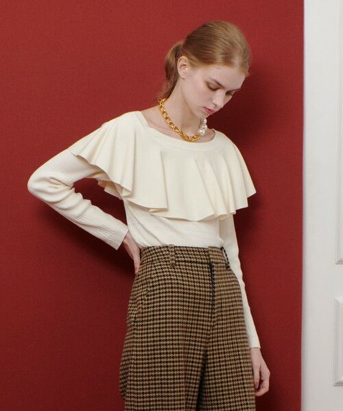 allureville / アルアバイル ニット・セーター | 【LOULOU WILLOUGHBY】ラッフルオフショルプルオーバー | 詳細2