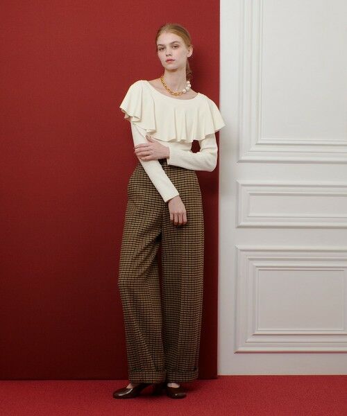 allureville / アルアバイル ニット・セーター | 【LOULOU WILLOUGHBY】ラッフルオフショルプルオーバー | 詳細3