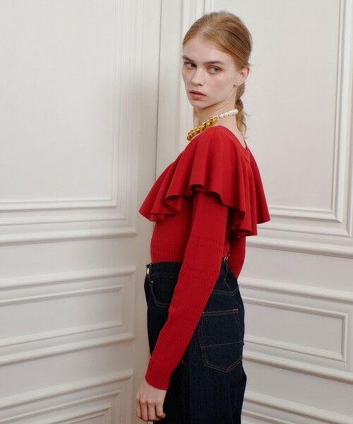 allureville / アルアバイル ニット・セーター | 【LOULOU WILLOUGHBY】ラッフルオフショルプルオーバー | 詳細10