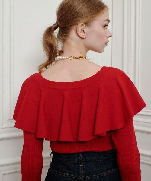 allureville / アルアバイル ニット・セーター | 【LOULOU WILLOUGHBY】ラッフルオフショルプルオーバー | 詳細11