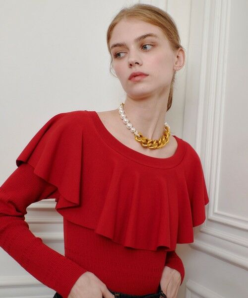 allureville / アルアバイル ニット・セーター | 【LOULOU WILLOUGHBY】ラッフルオフショルプルオーバー | 詳細7