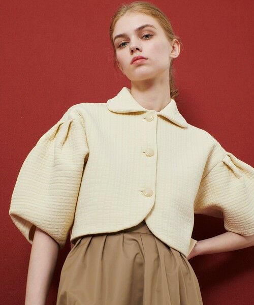allureville / アルアバイル ニット・セーター | 【LOULOU WILLOUGHBY】ダブルジャガードパフニットジャケット | 詳細1