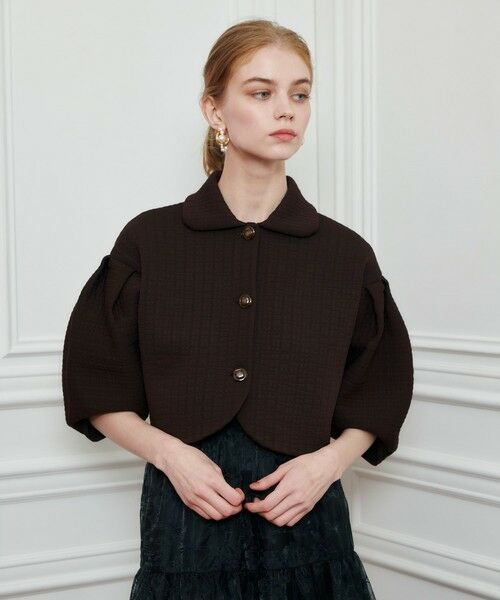 allureville / アルアバイル ニット・セーター | 【LOULOU WILLOUGHBY】ダブルジャガードパフニットジャケット | 詳細8