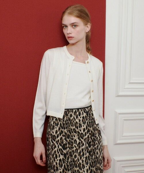 allureville/アルアバイル 【LOULOU WILLOUGHBY】メリノウールカラーカーディガン オフホワイト (02) 02(M)