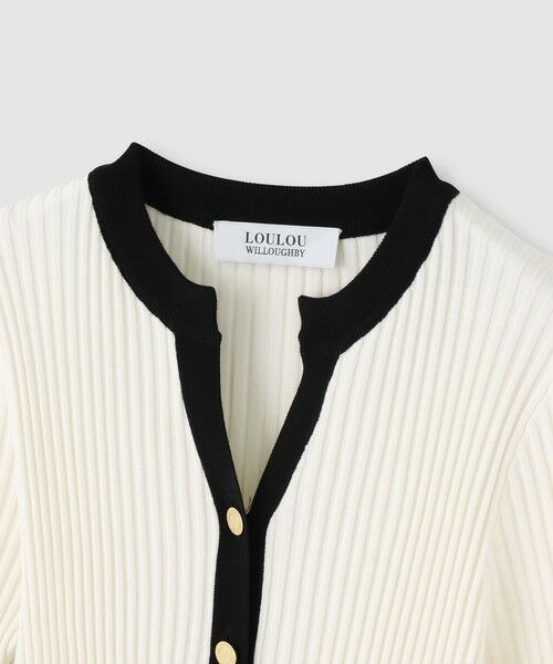 ◇ 【LOULOU WILLOUGHBY】バイカラーキーネック5分袖