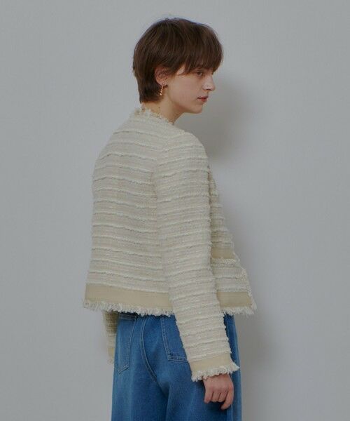 allureville / アルアバイル ノーカラージャケット | ジオリカツイードラウンドネックジャケット | 詳細4