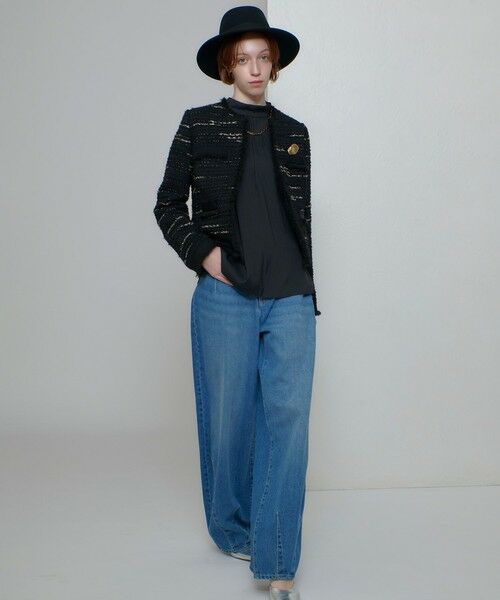 allureville / アルアバイル ノーカラージャケット | ジオリカツイードラウンドネックジャケット | 詳細10