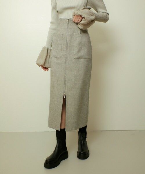 allureville / アルアバイル ミニ・ひざ丈スカート | メランジピンヘッドサススカート | 詳細3