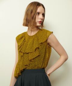 allureville / アルアバイル シャツ・ブラウス | ルミナスプリントアシンメラッフルブラウス