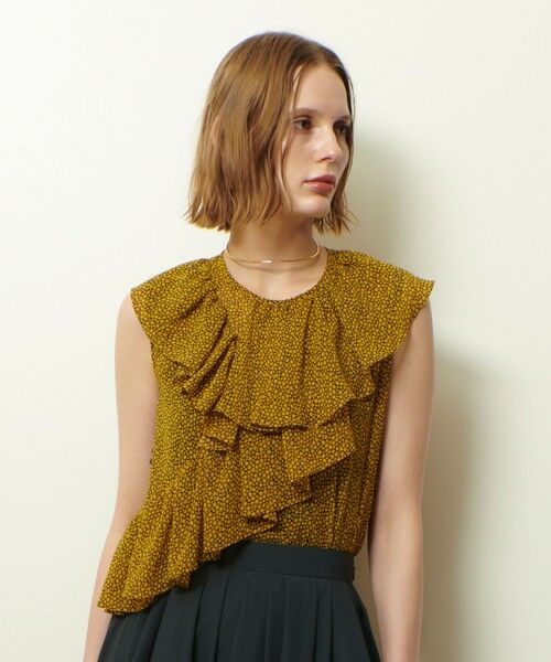 allureville / アルアバイル シャツ・ブラウス | ルミナスプリントアシンメラッフルブラウス | 詳細1