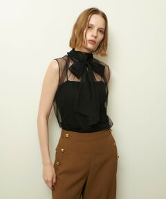 allureville / アルアバイル カットソー | シアーチュールボウプルオーバー