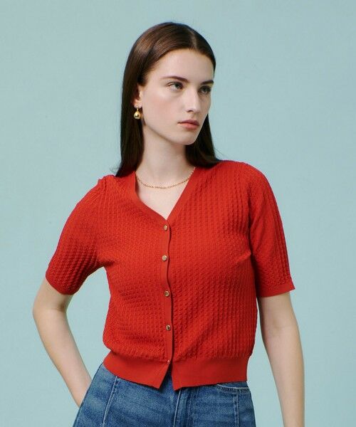 allureville/アルアバイル ソチッドウェービーV プルオーバー オレンジ (31) 02(M)