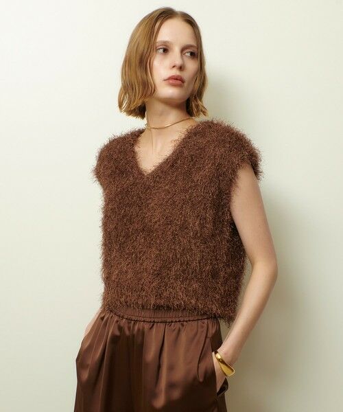 altureville グレー ニット ラメ ドライシャギープルオーバー ドライシャギープルオーバー （ニット・セーター）｜allureville