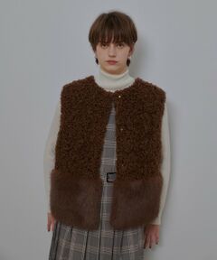 allureville / アルアバイル ニット・セーター | フェイクボアコンビニットジレ