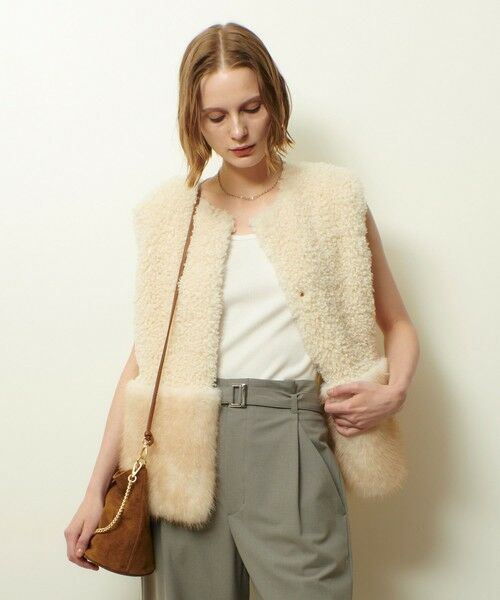 allureville / アルアバイル ニット・セーター | フェイクボアコンビニットジレ | 詳細1