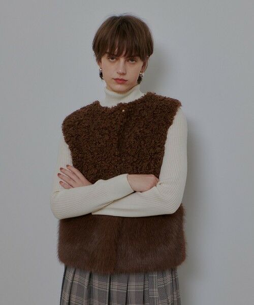 allureville / アルアバイル ニット・セーター | フェイクボアコンビニットジレ | 詳細9