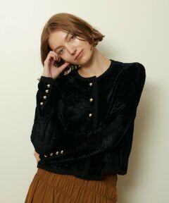 allureville / アルアバイル カーディガン・ボレロ | ベロアニットジャケット